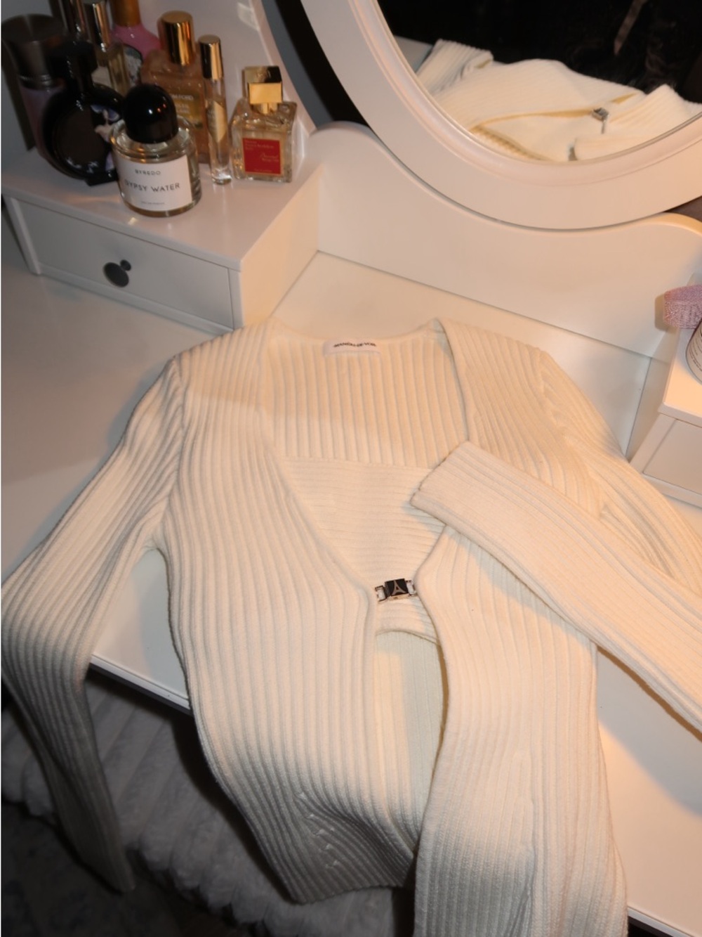 Manière De Voir 3-in-1 Knit Overlay Bandeau Cardigan - Off White XS